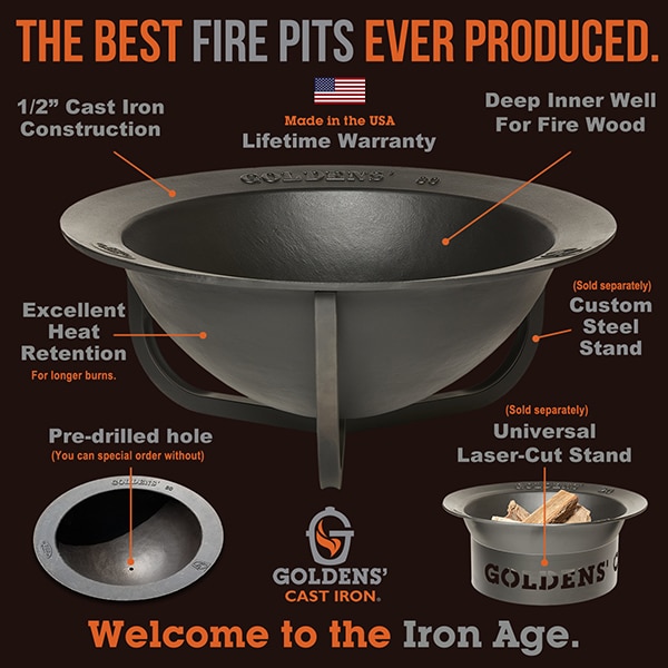 Syrup Kettle Fire Pits by Goldens' Cast Iron