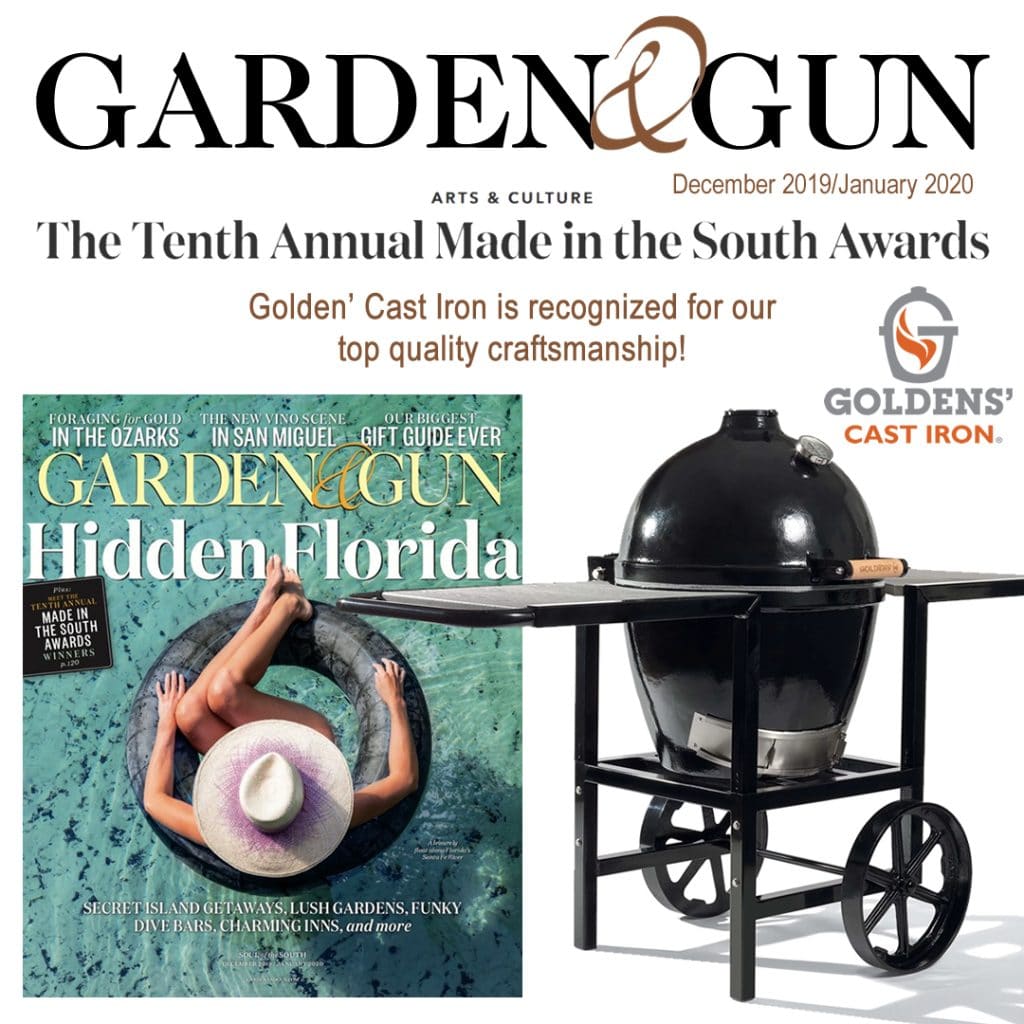 We are so proud to announce that Goldens' Cast Iron has been recognized for our top quality craftsmanship in the 2019 Made in the South Awards! Our team at G...