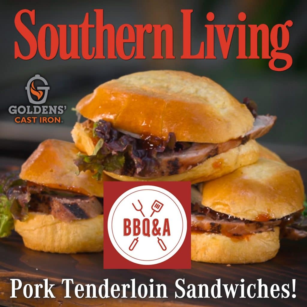 Robby Melvin, Test Kitchen Director for Southern Living Magazine, creates the goodness on our Goldens' Cast Iron Cooker, as he demonstrates the simple steps ...