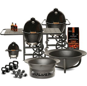 Goldens' Cast Iron Kamado grills, fire pits, Kettlebells and Dumbbells