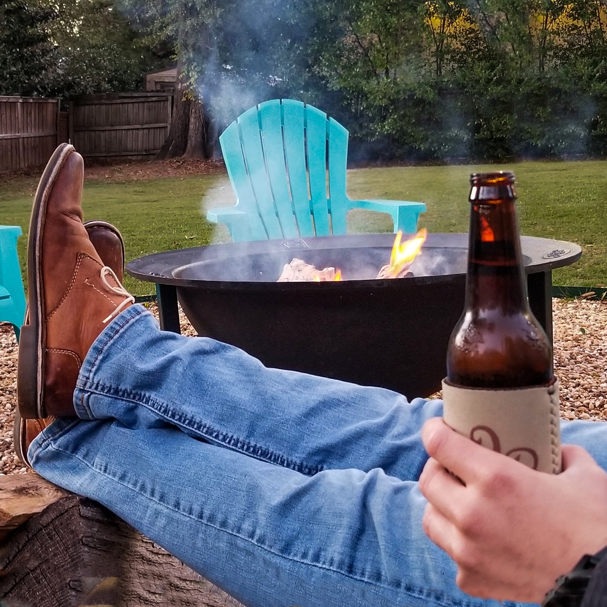 30 Gallon Wood Fire Pit w/Tri Stand - Bundle