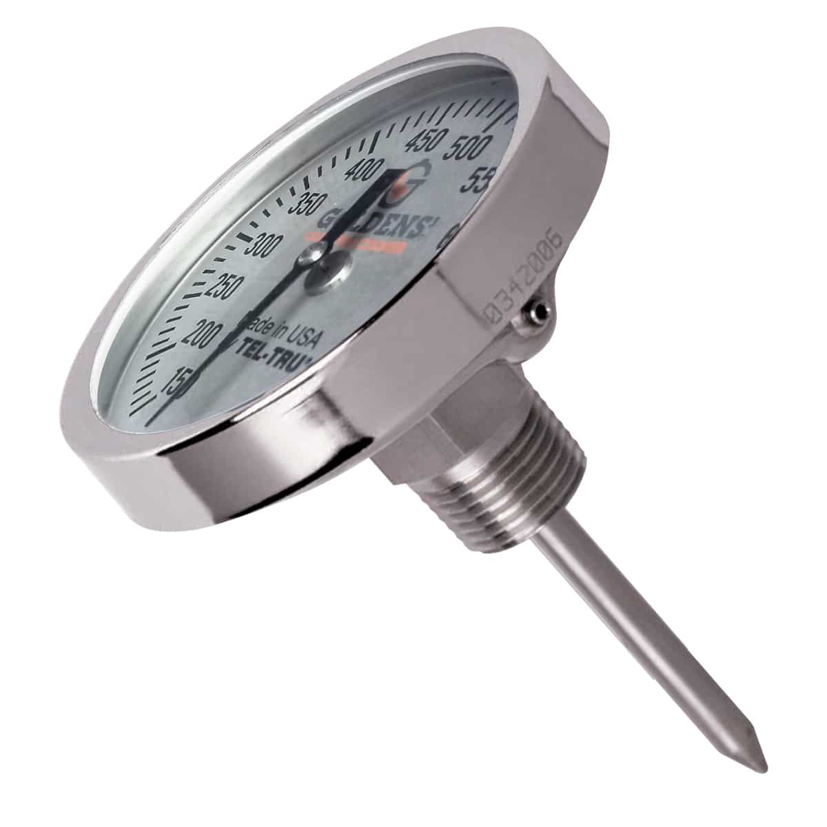 Goldens' Cast Iron Tel-Tru BiMetal Thermometer for 20.5 Kamado Grill