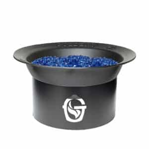 20 Gallon Gas Fire Pit w/ High Profile Laser Stand - Bundle