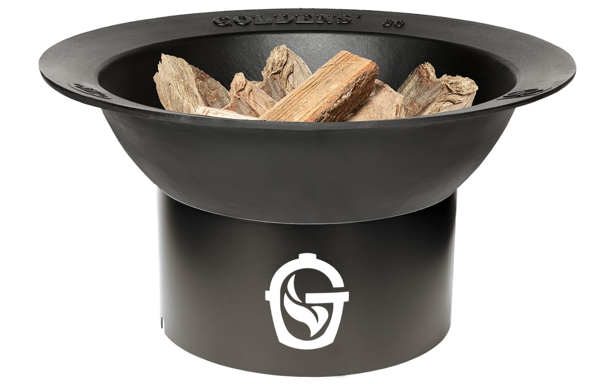 30 Gallon Wood Fire Pit w/High Profile Laser Stand - Bundle