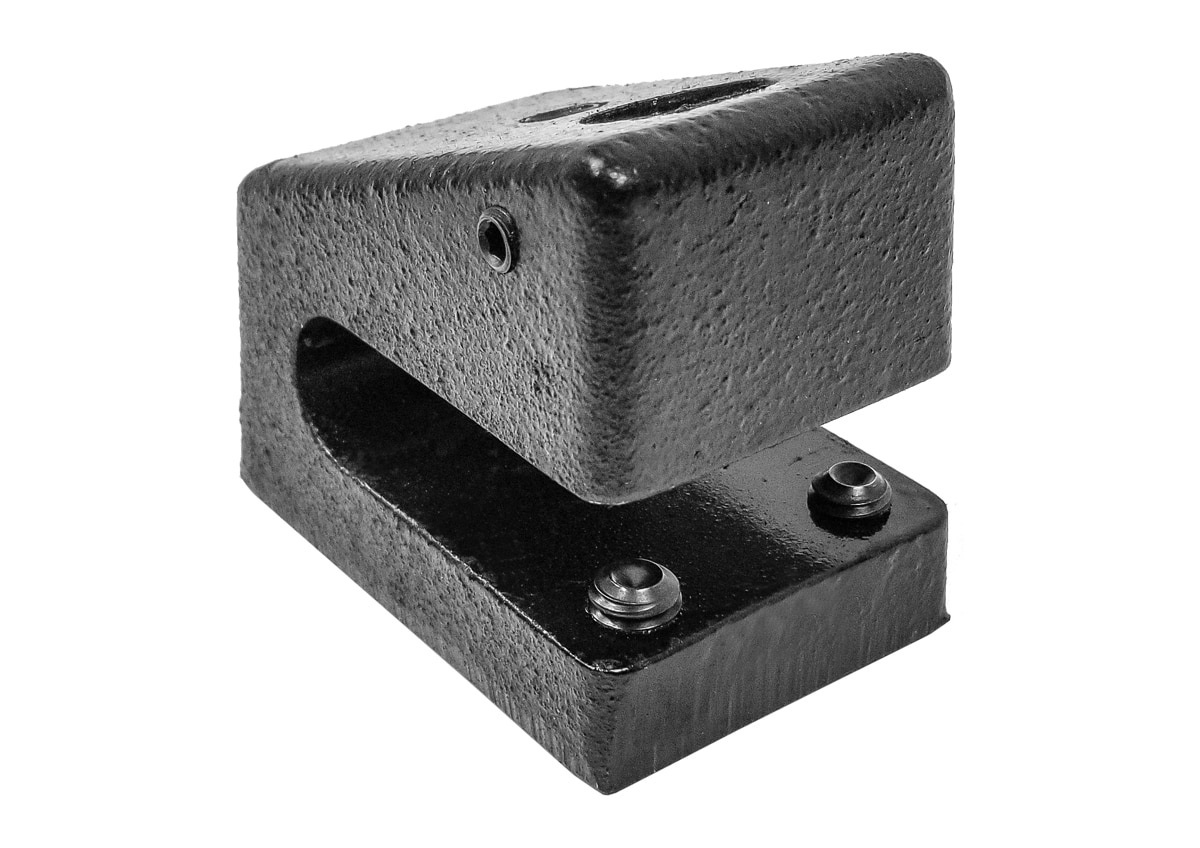 Solid cast iron cooking system base that exclusively clamps to our 20 and 30 gallon Goldens' Cast Iron fire pits only. The foundation of our cooking system.