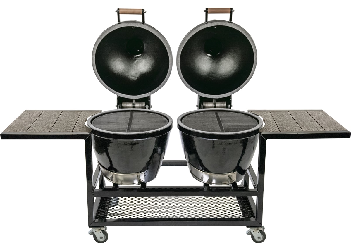 Double Cast Iron Kamado Cookers w/Trex®️ Composite Shelving